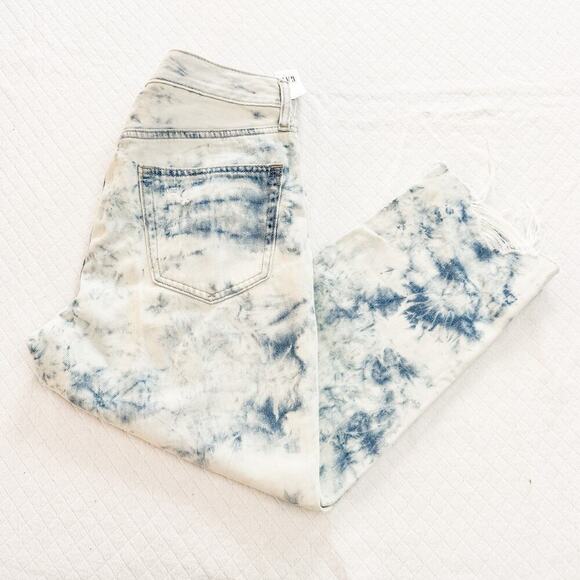 GAP Boyfriend Cropped Denim Jeans Acid Wash Tie Dye Size 6 28 Petite - Picture 7 of 7